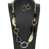 98144, GLITTER GEOMETRIC ACRYLIC LONG NECKLACE