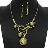 98147, ROUND RHINESTONE ACCENT NECKLACE