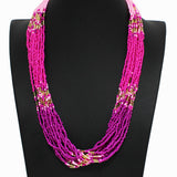 98177, MULTI STRAND SEED BEADED NECKLACE