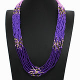 98177, MULTI STRAND SEED BEADED NECKLACE