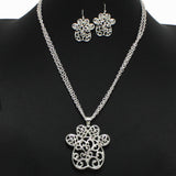 98178, PAW CUTOUT FILIGREE PENDANT NECKLACE