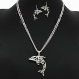 98178, DOLPHIN CUTOUT FILIGREE PENDANT NECKLACE