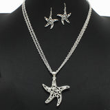 98178, STARFISH CUTOUT FILIGREE PENDANT NECKLACE