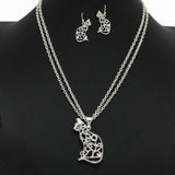 98178, CAT CUTOUT FILIGREE PENDANT NECKLACE
