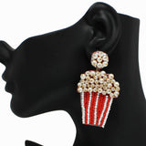 98180, POPCORN PEARL & BEADED DANGLE EARRING