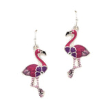 98193, FLAMINGO ENAMEL EARRING