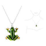 3D Enamel Frog Pendant Necklace