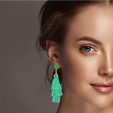 98218, RAFFIA TASSEL EARRING