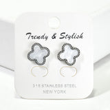 98226, DESIGNER INSPIRED CLOVER STUD EARRING