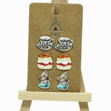 Coffee & Breakfast Enamel Stud Earring SET