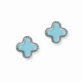 98226, DESIGNER INSPIRED CLOVER STUD EARRING