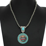 Western Bubble Glass with Navajo Beaded Necklace