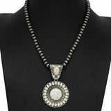 Western Bubble Glass with Navajo Beaded Necklace - view 4
