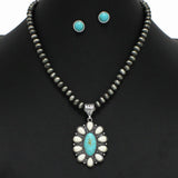 Western Concho Turquoise with Navajo Beaded Necklace - view 2