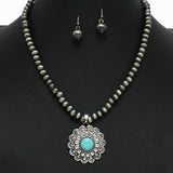 Western Concho with Navajo Beaded Necklace