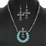 Western Cross Accent with Navajo Beaded Necklace