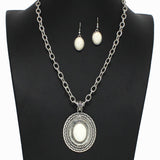 Western Oval Turquoise Stone Pendant Necklace - view 2