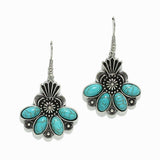 Western Oval Turquoise Stone Accent Concho Earring - view 3