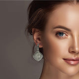 Micro Pave Textured Geometric Earring