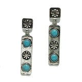 Western Concho with Turquoise Accent BAR Dangle Earring - view 2