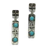 Western Cross with Turquoise Accent BAR Dangle Earring - view 2
