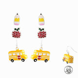 School BUS Theme Enamel Stud Earring SET