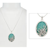 98398, SAND DOLLAR LUCITE STONE PENDANT NECKLACE