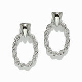 Gold Dipped Brass, Geometric Twisted Textured Earring - view 4