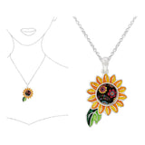 98441, ENAMEL SUNFLOWER PENDANT NECKLACE
