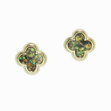 98449, 14K GOLD DIPPED, CLOVER STUD EARRING