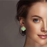 98449, 14K GOLD DIPPED, CLOVER STUD EARRING
