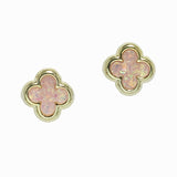 98449, 14K GOLD DIPPED, CLOVER STUD EARRING