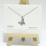 98451, DAINTY BUTTERFLY CUBIC ZIRCONIA CHARM NECKLACE