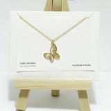 98451, DAINTY BUTTERFLY CUBIC ZIRCONIA CHARM NECKLACE