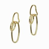 Gold Dipped Brass, Geometric Cutout Dangle Earring - view 4