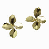 98454, GOLD DIPPED BRASS, WINDMILL FLOWER EARRING