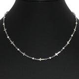 98459, BRASS DAINTY CROSS WITH PEARL NECKLACE