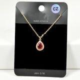 98464, TEARDROP CUBIC ZIRCONIA PENDANT NECKLACE