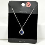 98464, TEARDROP CUBIC ZIRCONIA PENDANT NECKLACE