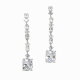 98472, RECTANGLE CUBIC ZIRCONIA DROP DANGLE EARRING
