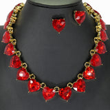 98489, HEART RHINESTONE NECKLACE, VALENTINE'S DAY