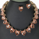 98489, HEART RHINESTONE NECKLACE, VALENTINE'S DAY