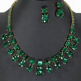 98491, GEOMETRIC RHINESTONE NECKLACE SET