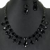98491, GEOMETRIC RHINESTONE NECKLACE SET