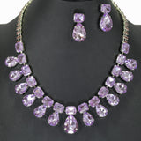 98491, GEOMETRIC RHINESTONE NECKLACE SET