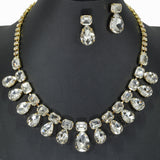 98491, GEOMETRIC RHINESTONE NECKLACE SET
