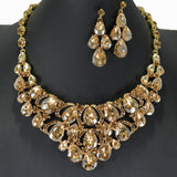 98492, TEARDROP RHINESTONE ACCENT EVENING NECKLACE SET