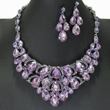 98492, TEARDROP RHINESTONE ACCENT EVENING NECKLACE SET