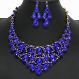 98492, TEARDROP RHINESTONE ACCENT EVENING NECKLACE SET