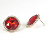 98493, GEOMETRIC RHINESTONE STUD EARRING